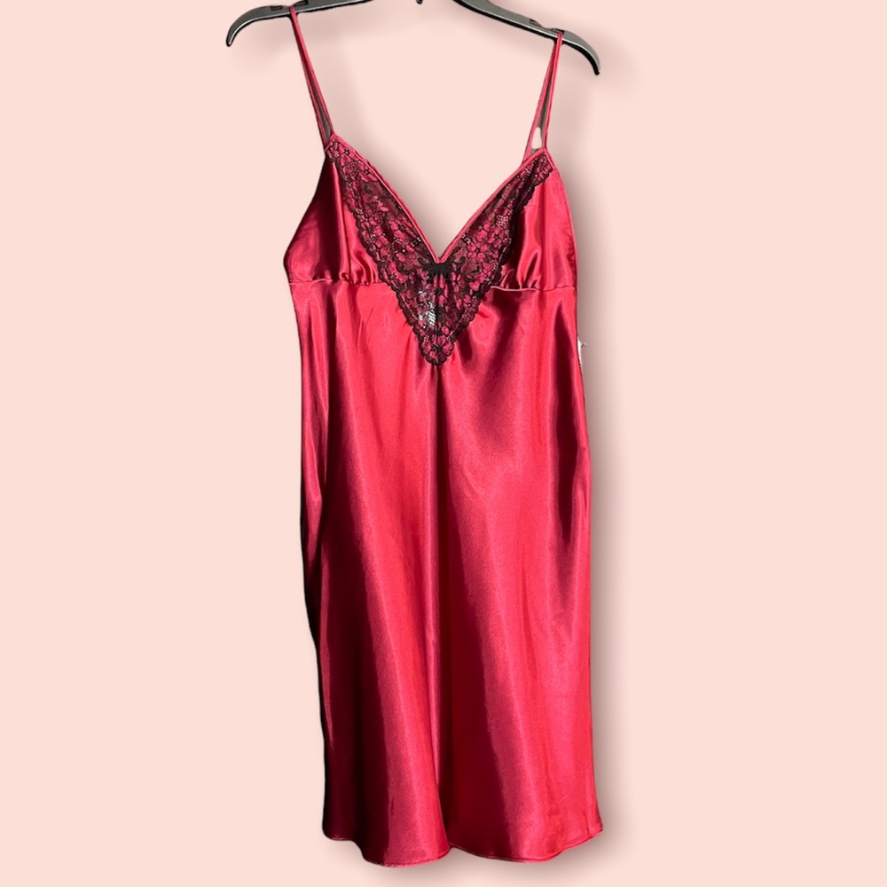NWT Red Satin Chemise